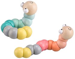 BigJigs wooden toy worm pastel - educational baby toy