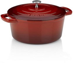 Kela cast iron casserole red 5 liters with lid - oven safe
