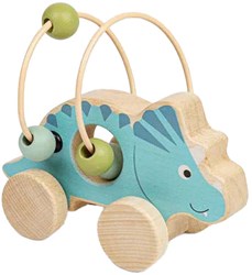 BigJigs wooden push along triceratops - educational dinosaur toy
