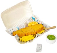 BigJigs wooden toy fish and chips set - 26 pieces - FSC wood