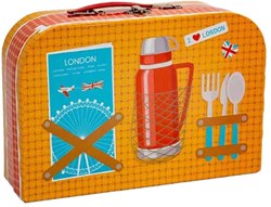 BigJigs toy tea set London tin picnic basket 24-piece