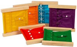 BigJigs wooden fastening and button frames - Montessori toy