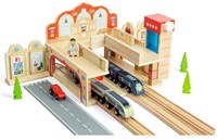 BigJigs toy train station Grand Central Station cardboard-2
