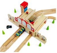 BigJigs toy train station Grand Central Station cardboard-3