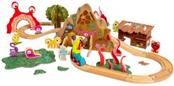 BigJigs wooden monster train set - colourful toy set 50 pieces