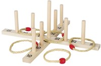 Goki wooden ring toss game - classic toy for indoor and outdoor play