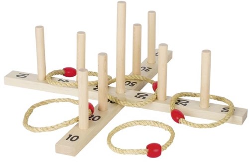 Goki wooden ring toss game - classic toy for indoor and outdoor play