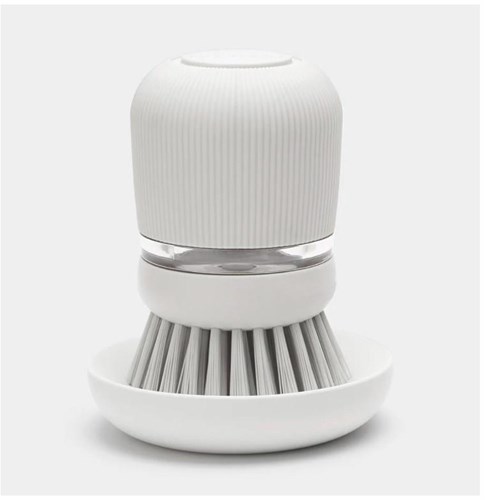 Brabantia dish brush with soap reservoir grey - durable cleaning brush