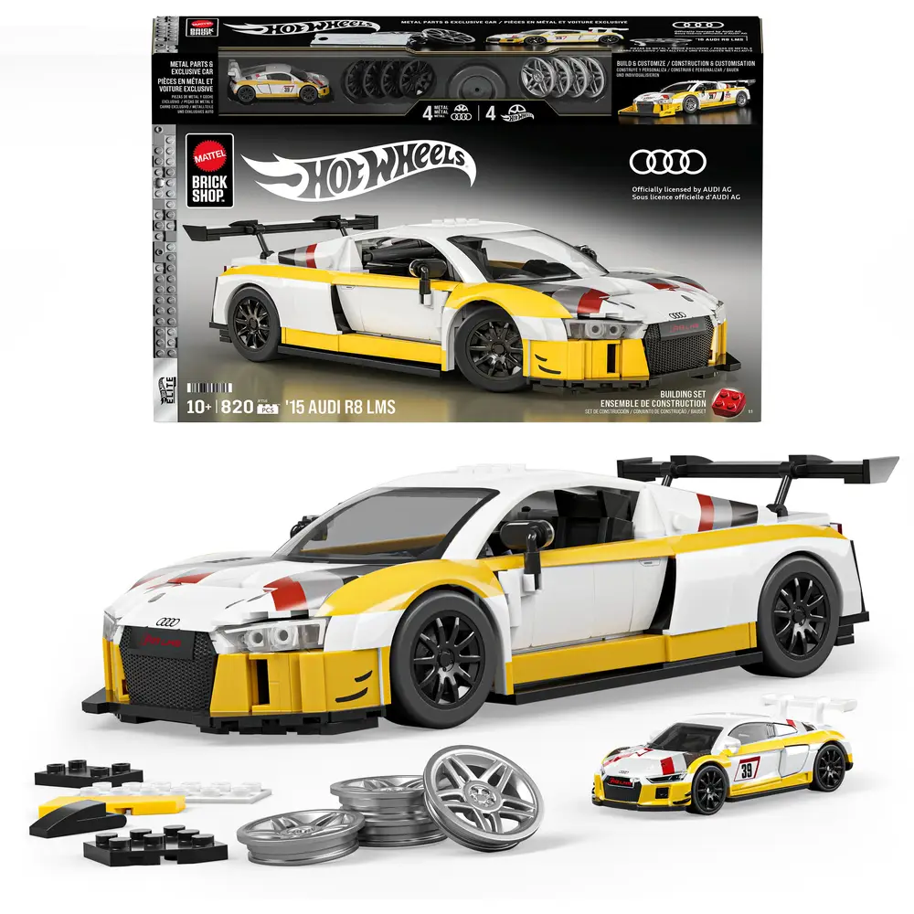 Hot Wheels building set - Audi R8 LMS race car - 820 pieces - Mattel Brick Shop