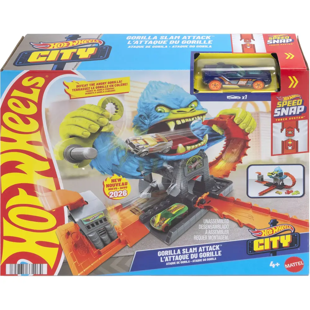 Hot Wheels playset Gorilla Repair Shop racetrack and car