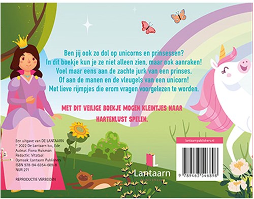 Lantaarn touch and feel unicorns and princesses board book for toddlers-2