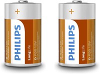 Longlife D batteries zinc carbon for toys and devices 2 pieces-3