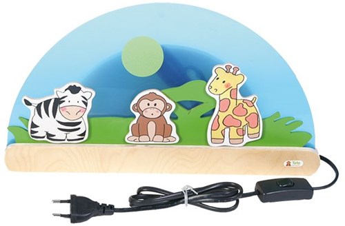 Beleduc lamp jungle animals wooden night light kids room decor