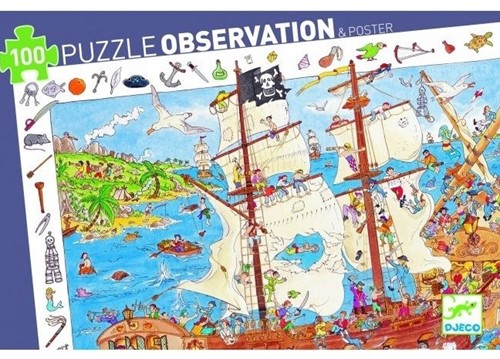 Djeco Puzzles observation Les pirates - 100 pcs - FSC MIX