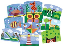 Bead picture toy blue - creative mosaic craft set for kids