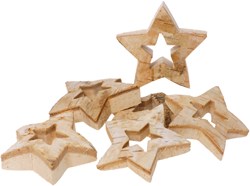 Eduplay wooden stars toy set - nature wood slices star outline 6 pieces