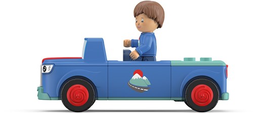 Toddys toy car Mio Mounty with movable figure and flywheel motor