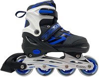 Adjustable inline skates blue black aluminium frame size 35-38 kids skates-2