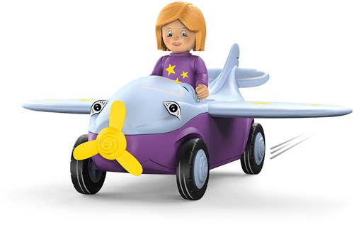 Toddys toy airplane Conny Cloudy with movable figure and flywheel motor-2