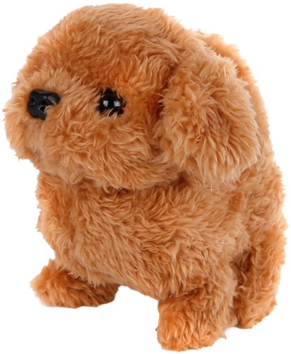Interactive plush walking dog brown 15.5cm toy puppy-2