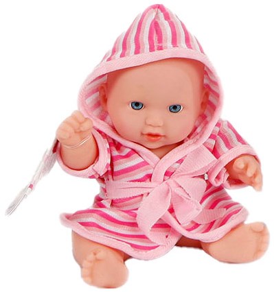 Baby doll with bathrobe doll 20 cm blue toy doll assorted-2