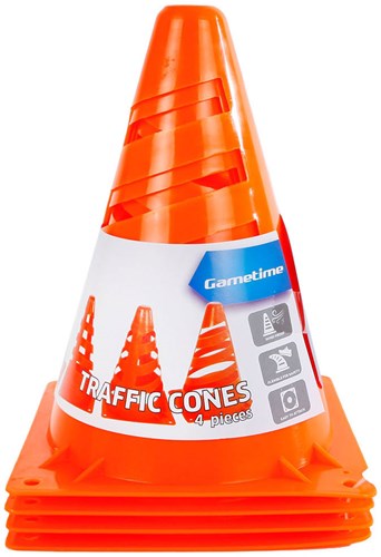 Cones orange plastic set - 4 pieces - football outdoor games