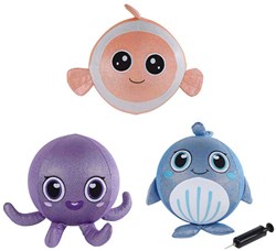 Inflatable animal toy with pump 30cm - colourful plastic