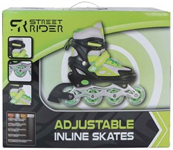 Inline skates green black adjustable size 37-40 for kids