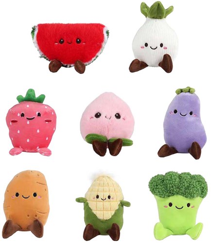 Van Manen plush vegetable and fruit cuddly toy 12-14cm surprise