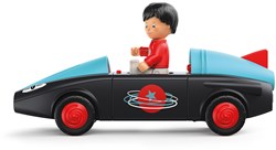 Toddys toy car Sam Speedy with light and sound - 3-piece - black/turquoise - includes movable figure