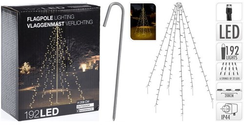 Koopman Christmas flagpole lights 192 LED warm white outdoor-2