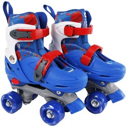 Adjustable blue roller skates 31-34 with aluminium frame and 608Z bearings