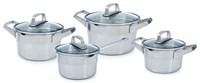 BK Premium+ cookware set 4-piece stainless steel safe pouring system silver
