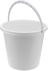 Plastic bucket white with handle - cleaning bucket 10 liters
