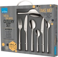 Amefa cutlery set Manille 42-piece silver modern stainless steel complete set-2