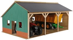 Kids GLOBE agricultural wooden toy shed 1:16 for 3 tractors