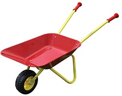 Playfun metal kids wheelbarrow red - garden toy for children
