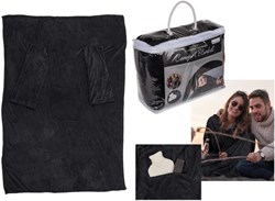 Fleece deken met mouwen 135x172cm antr.