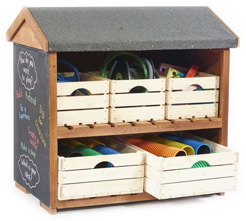 Cosy Low Outdoor Shelving And 5 Boxes - 32416
