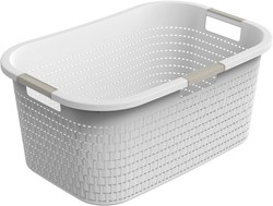 Rotho laundry basket plastic 40L white - ergonomic handles