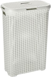 Curver laundry box plastic 40 liters vintage white with lid and handles