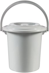 Curver toilet bucket camping light grey 10L with lid plastic