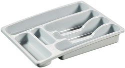 Curver cutlery tray kitchen organizer 6 compartments light grey plastic