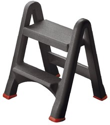 Curver folding step stool plastic anthracite-red 2 steps 49x17x63cm