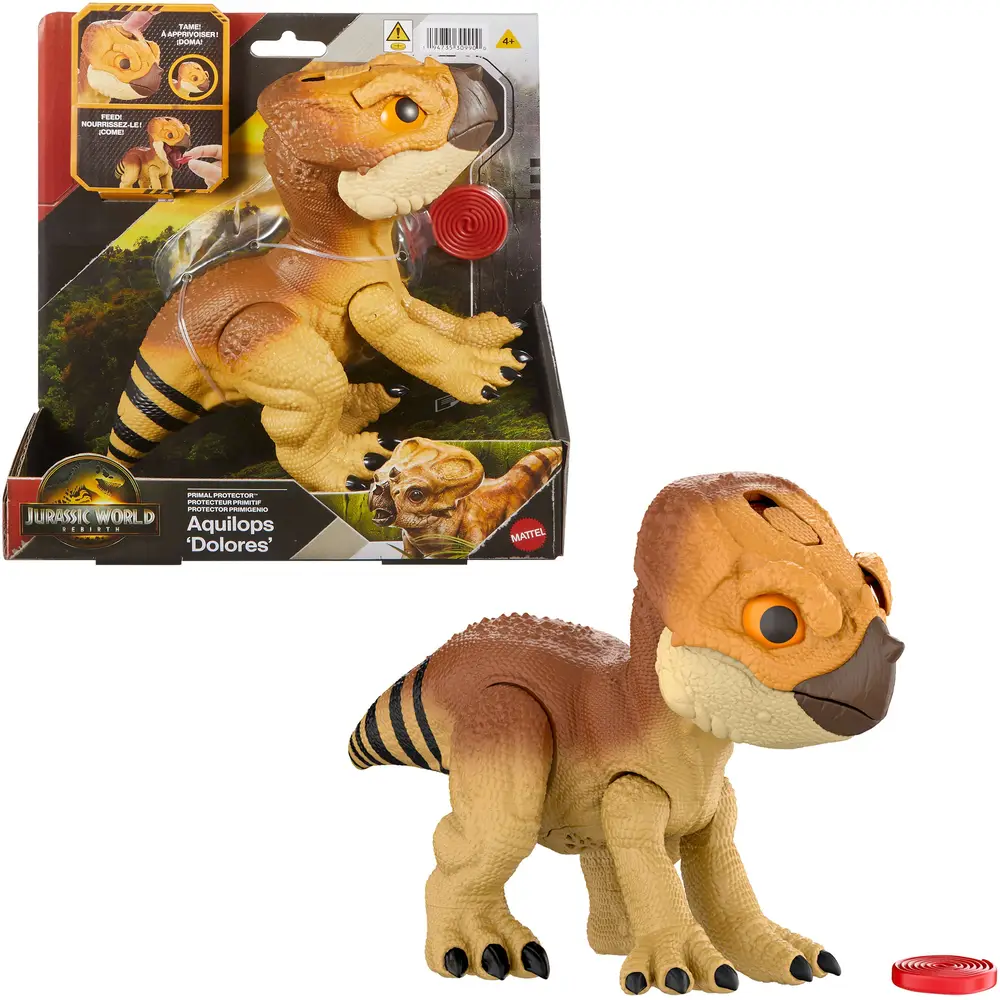 Mattel Jurassic World interactive dinosaur Aquilops Dolores toy