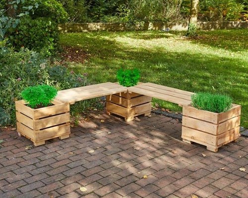 Cosy Corner Planter Bench (3 Planters And 2 Seats) - 34616