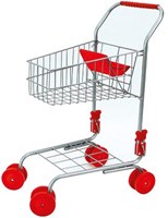 Toy shopping cart red metal grocery cart for children