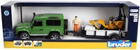 Bruder Land Rover Defender toy car with JCB mini excavator and trailer-3