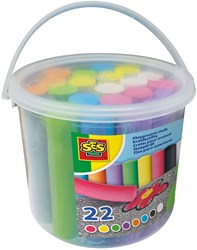 Ses sidewalk chalk bucket - 22 pieces - colorful outdoor toy