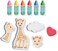 Ses bath chalk Sophie la Girafe with foam shapes - bath toy-2